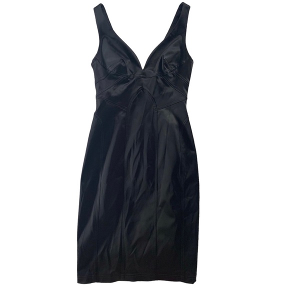 David Meister Black Satin Cocktail Dress - Picture 3 of 7